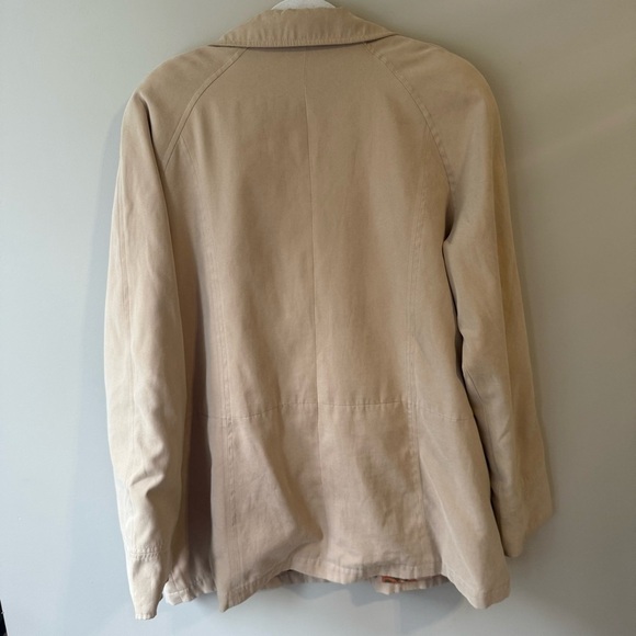 London Fog Light Tan Beige Zippered Jacket with Floral Lining Women’s XL - Picture 2 of 13